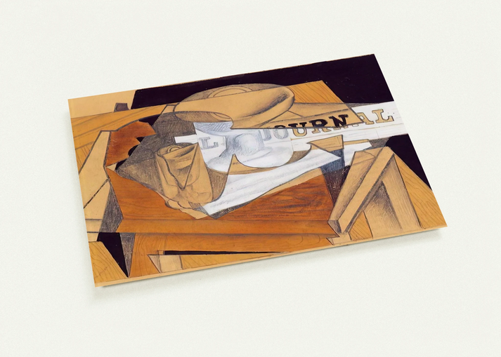 BOWL GLASS AND NEWSPAPER By Juan Gris Pack of 10 Post Cards | Juan Gris Post Cards | A6 (10.5 x 14.8 cm) - 4.1 x 5.8 inches
