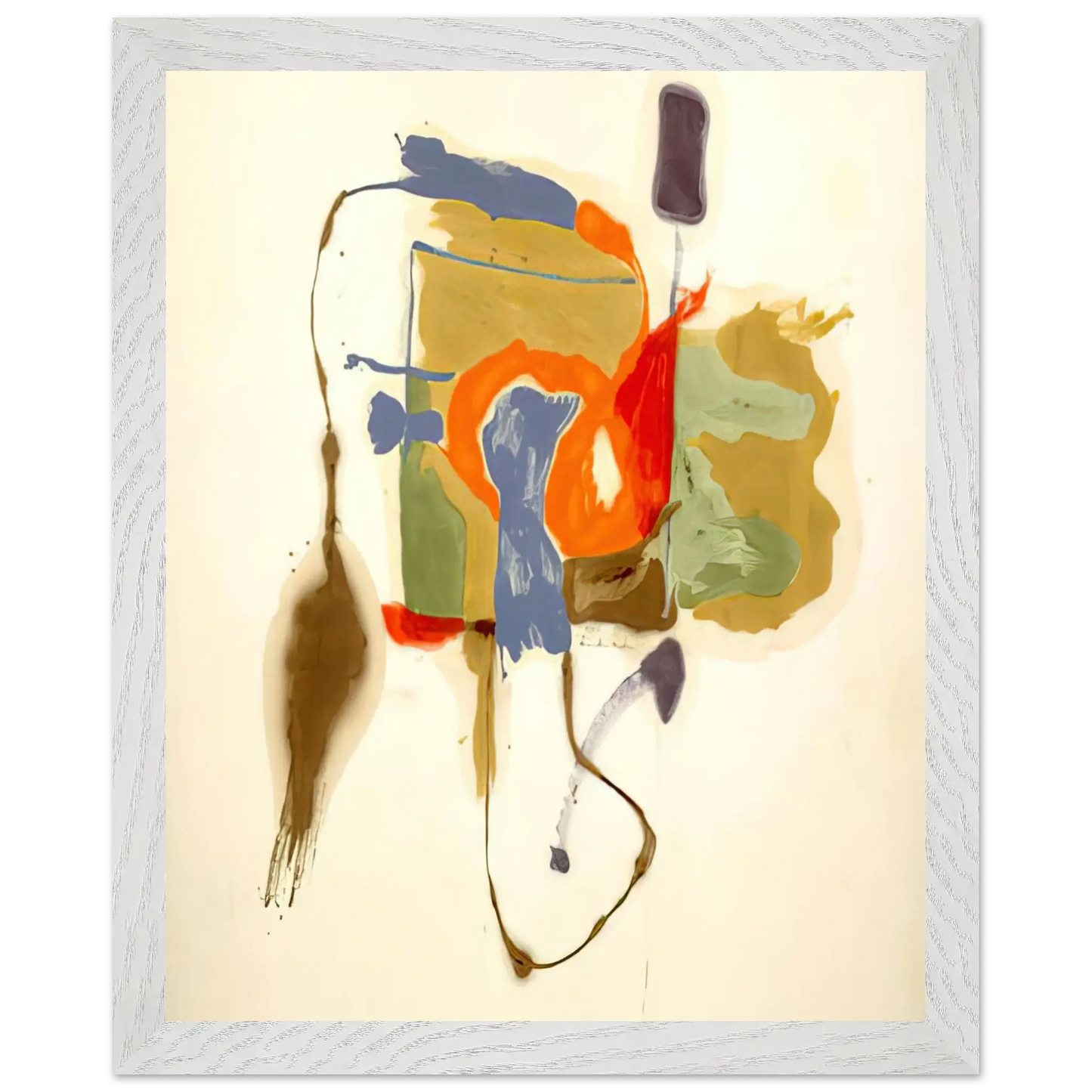 Helen Frankenthaler - Blue Form in a Scene - 1961 Wall art - 50x70 cm / 20x28 Inches - Premium Wooden Framed Poster With Fine Art Paper - Wood frame