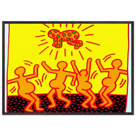UNTITLED 1983 1 N1 - Keith Haring 70x100 cm / 28x40 inches Framed Art Print – Black Wooden Frame | Keith Haring Art For Sale