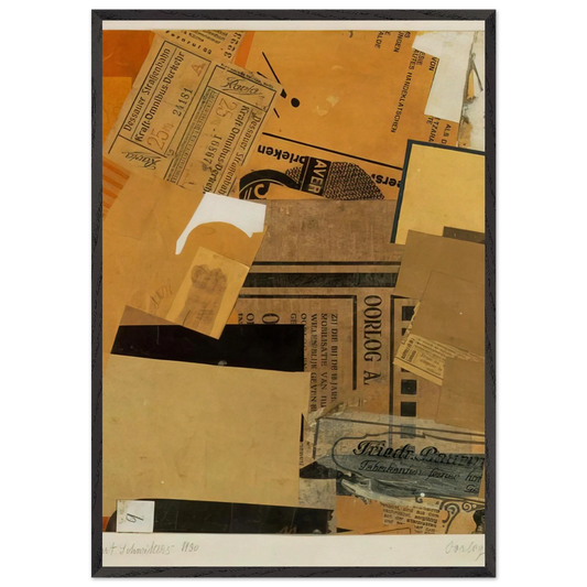 OORLOG 1930 - Kurt Schwitters 70x100 cm / 28x40 inches Framed Art Print – Black Wooden Frame