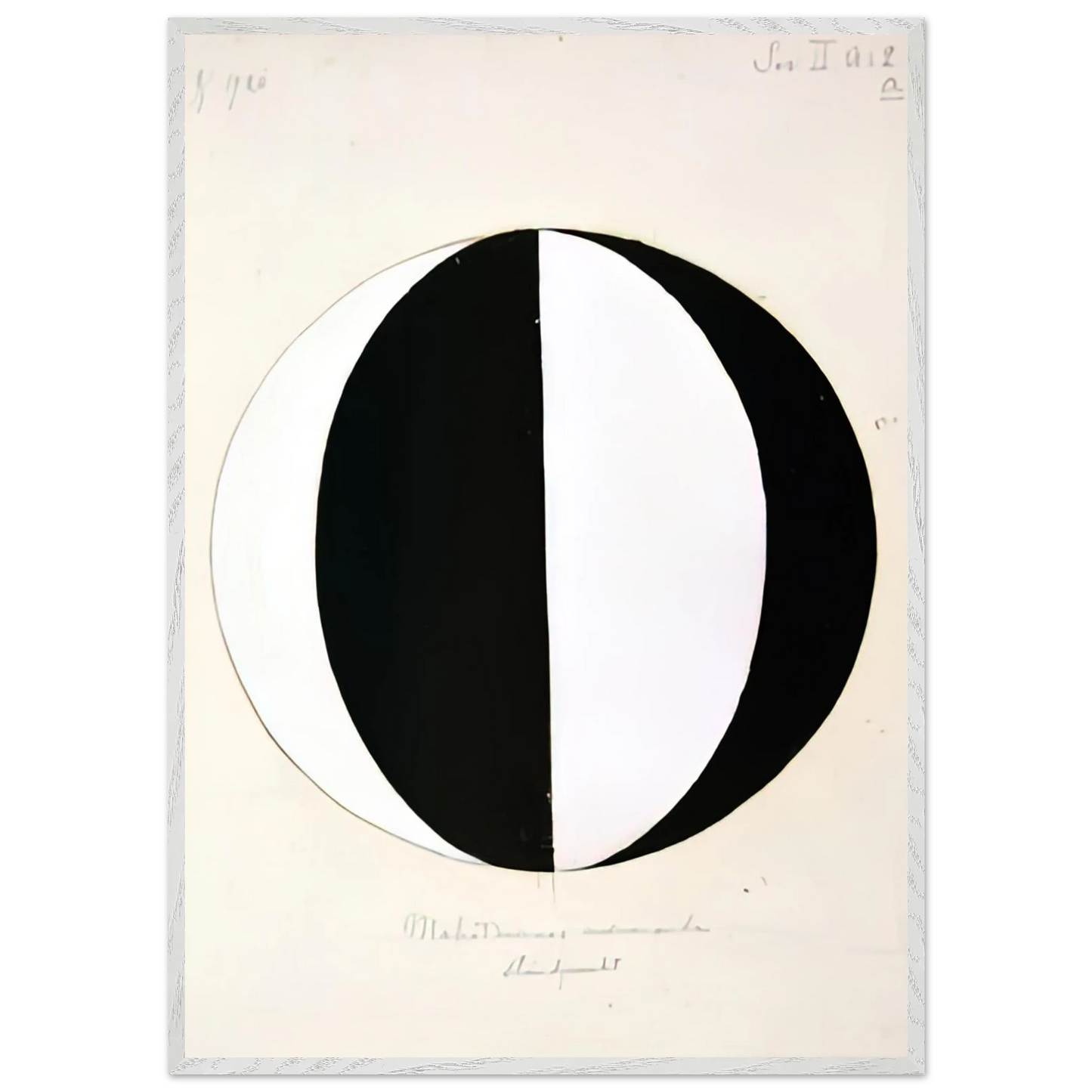 Hilma af Klint - THE MAHATMAS PRESENT STANDING POINT SERIES II NO 2A 1920 Wall art - 40x50 cm / 16x20 inches - Premium Wooden Framed Poster With Fine Art Paper-canvas - Wood frame