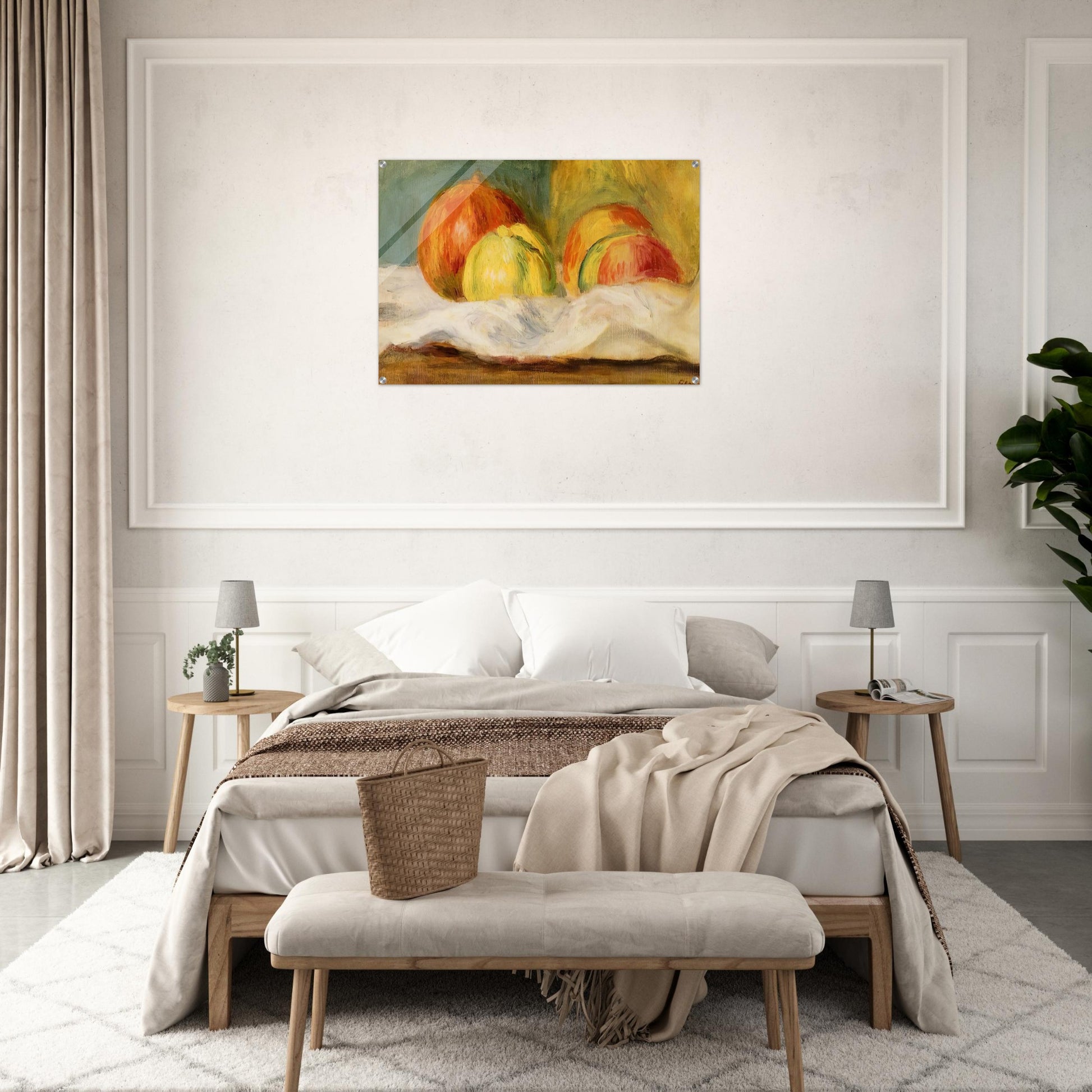 Still Life with Apples and Pomegranates - Pierre-Auguste Renoir Acrylic Print - 70x100 cm / 28x40″ inches