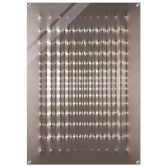 Superficie alluminio - 1969 - Enrico Castellani Acrylic Print - 70x100 cm / 28x40″ inches | Enrico Castellani Wall Art | Enrico Castellani Prints