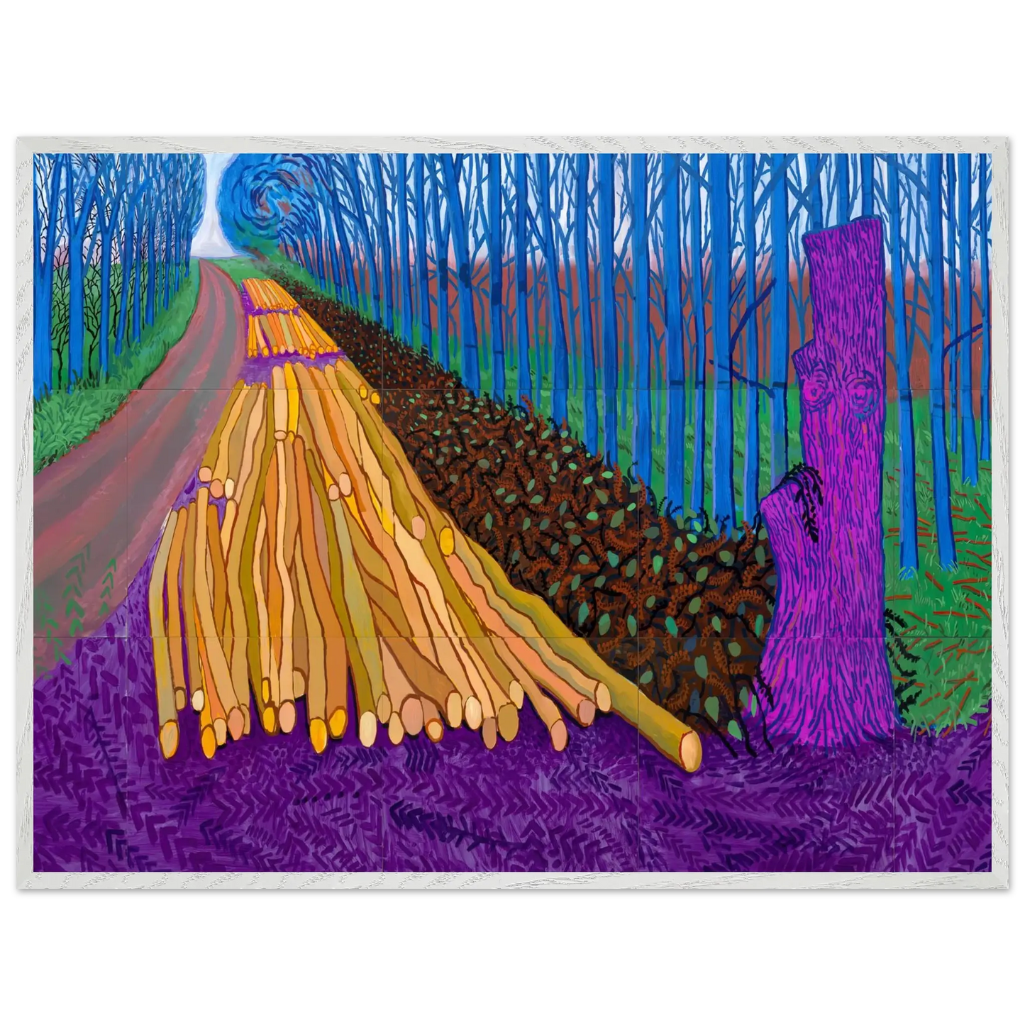 David Hockney - David Hockney Wall art - 50x70 cm / 20x28 Inches - Premium Wooden Framed Poster With Fine Art Paper - White frame