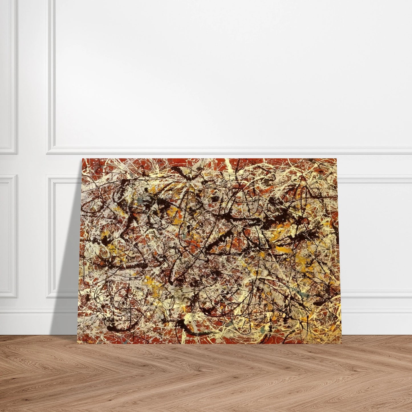 MURAL ON INDIAN RED GROUND 1950 - Jackson Pollock Brushed Aluminum Print - 70x100 cm / 28x40 inches | Jackson Pollock Aluminum Print | Jackson Pollock Prints