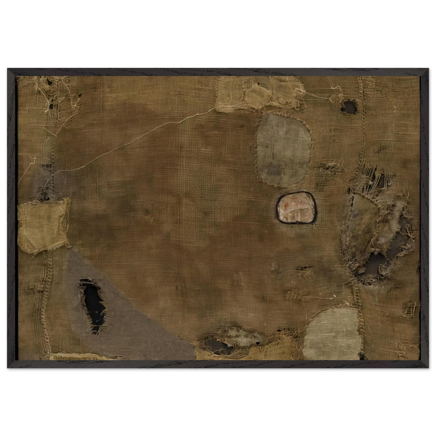 Sackcloth - 1953 - Alberto Burri 70x100 cm / 28x40 inches Framed Art Print – Black Wooden Frame