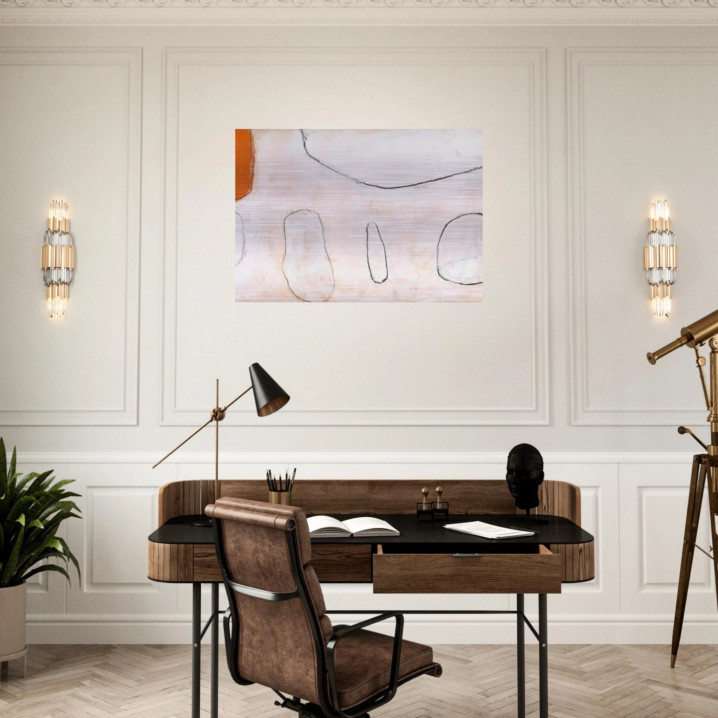 Orange and White - 1962 - William Scott Brushed Aluminum Print - 70x100 cm / 28x40 inches | William Scott Aluminum Print | William Scott Prints