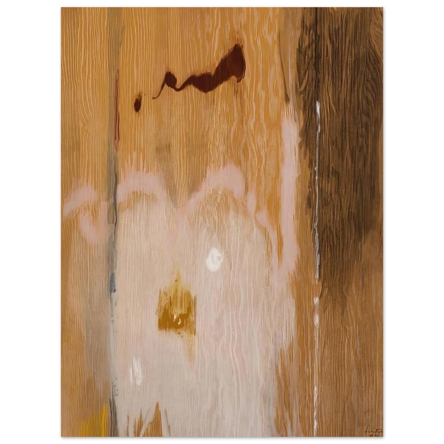 Helen Frankenthaler - Tales of Genji VI - 1998 Wall art - 28x43  cm / XL (11x17 inches) - Premium Wooden Framed Poster With Fine Art Paper-canvas - White frame