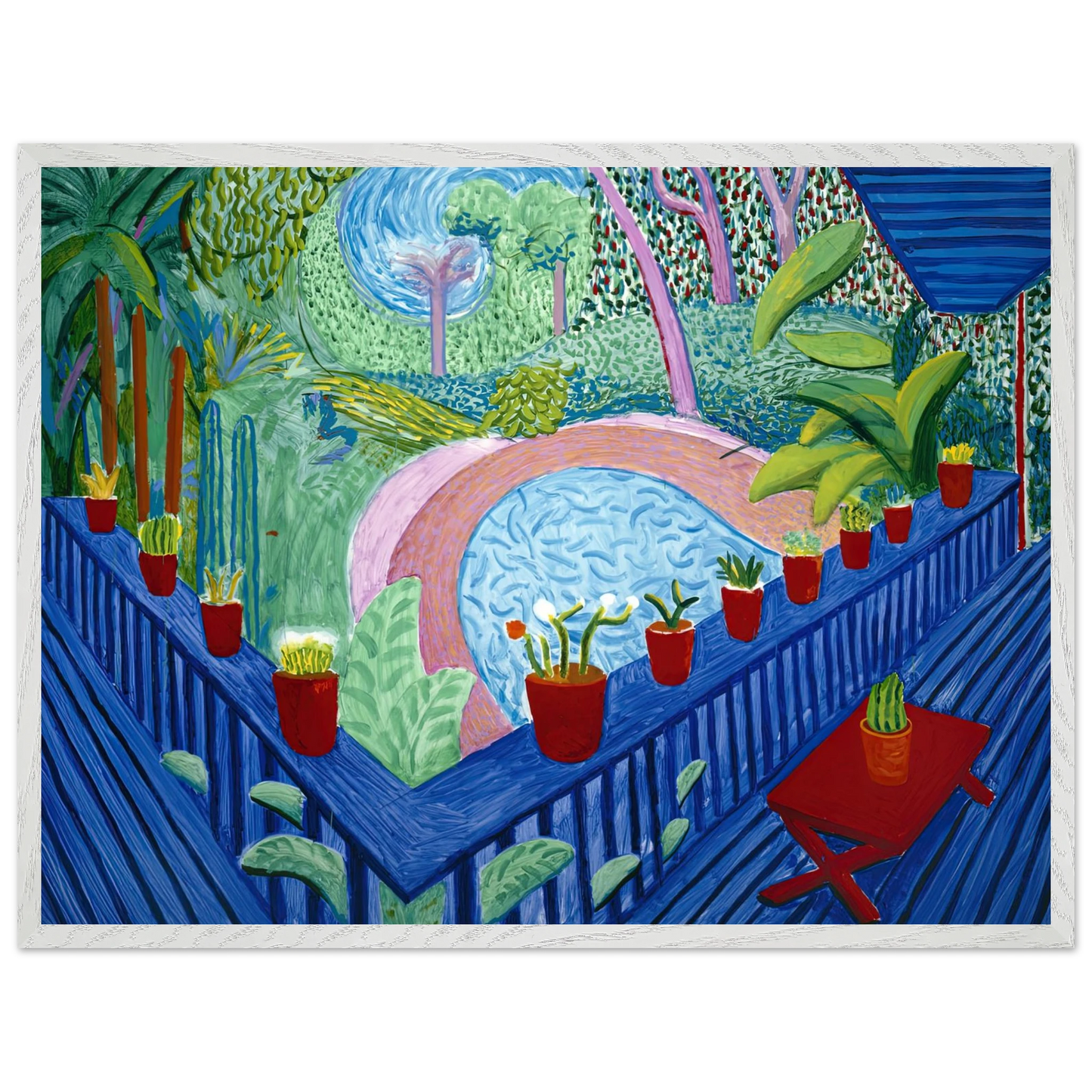 David Hockney - David Hockney Wall art - 40x50 cm / 16x20 inches - Premium Wooden Framed Poster With Fine Art Paper-canvas - White frame