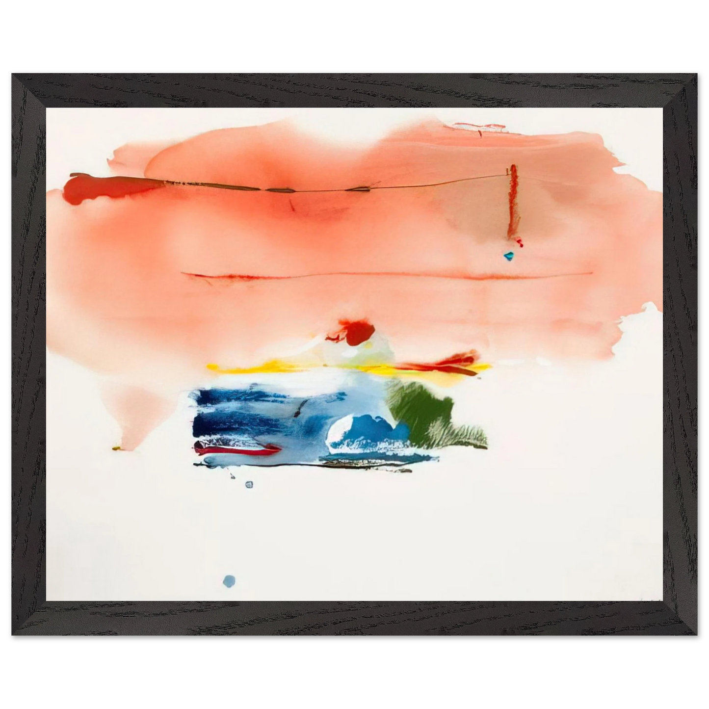 Helen Frankenthaler - Santa Fe II - 1986 Wall art - 30x45 cm / 12x18 inches - Premium Wooden Framed Poster With Fine Art Paper-canvas - White frame