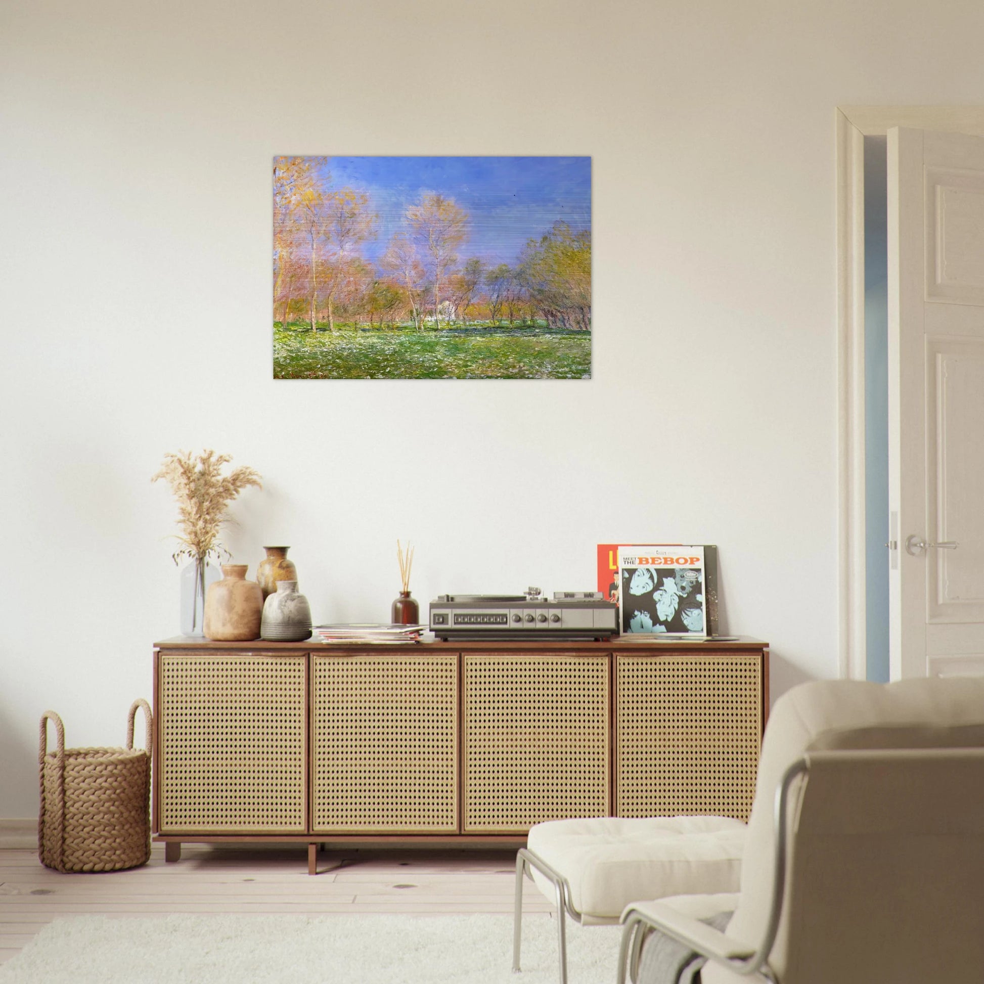Springtime in Giverny - claude monet Brushed Aluminum Print - 70x100 cm / 28x40 inches | claude monet Aluminum Print | claude monet Prints