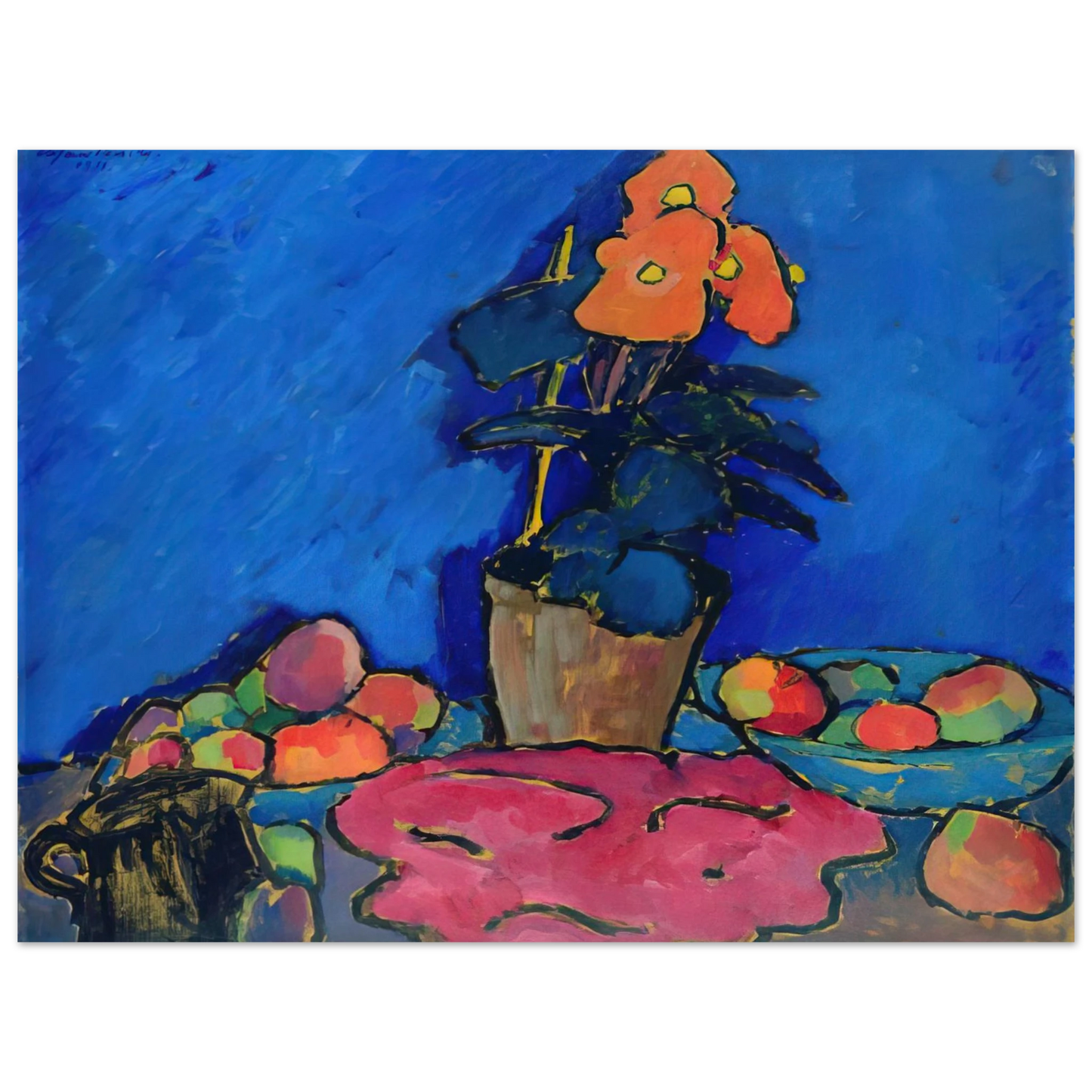 Alexej von Jawlensky - STILL LIFE WITH BEGONIA 1911  75x100 cm / 30x40inches Fine Art Poster