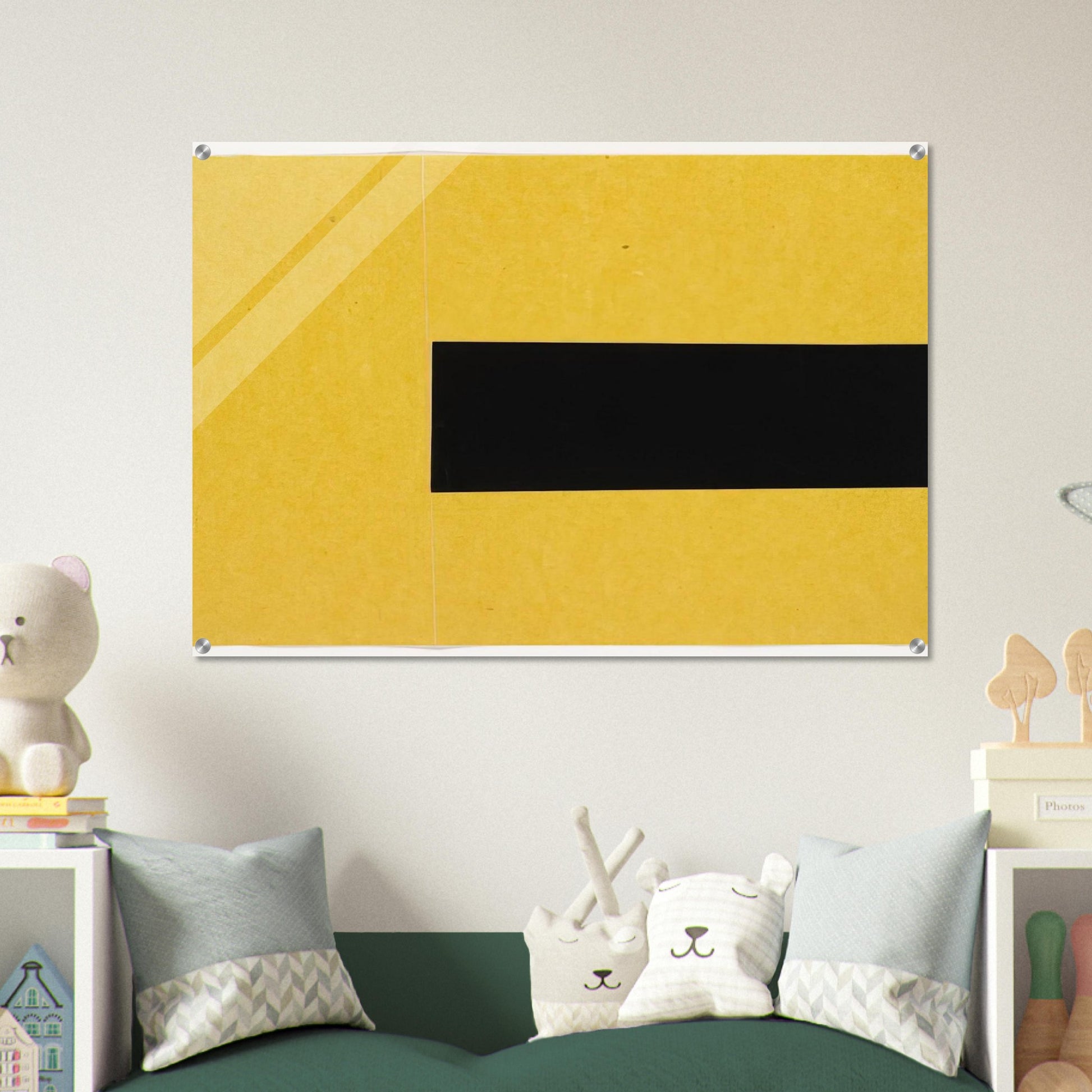 Black and Yellow from the series Line Form Color - Ellsworth Kelly Acrylic Print - 70x100 cm / 28x40″ inches