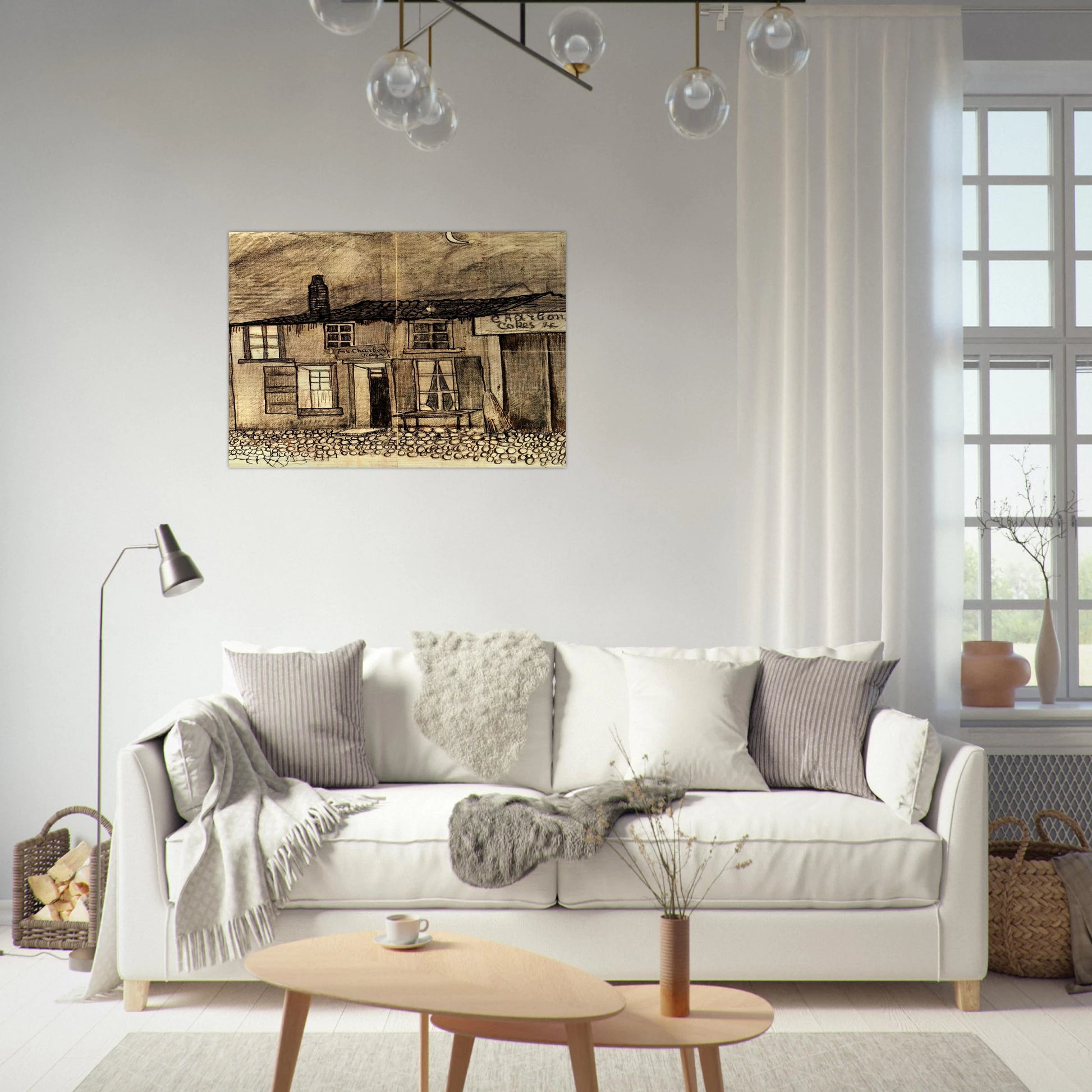 “Au Charbonnage” Café - Vincent van Gogh Brushed Aluminum Print - 70x100 cm / 28x40 inches | Vincent van Gogh Aluminum Print | Vincent van Gogh Prints