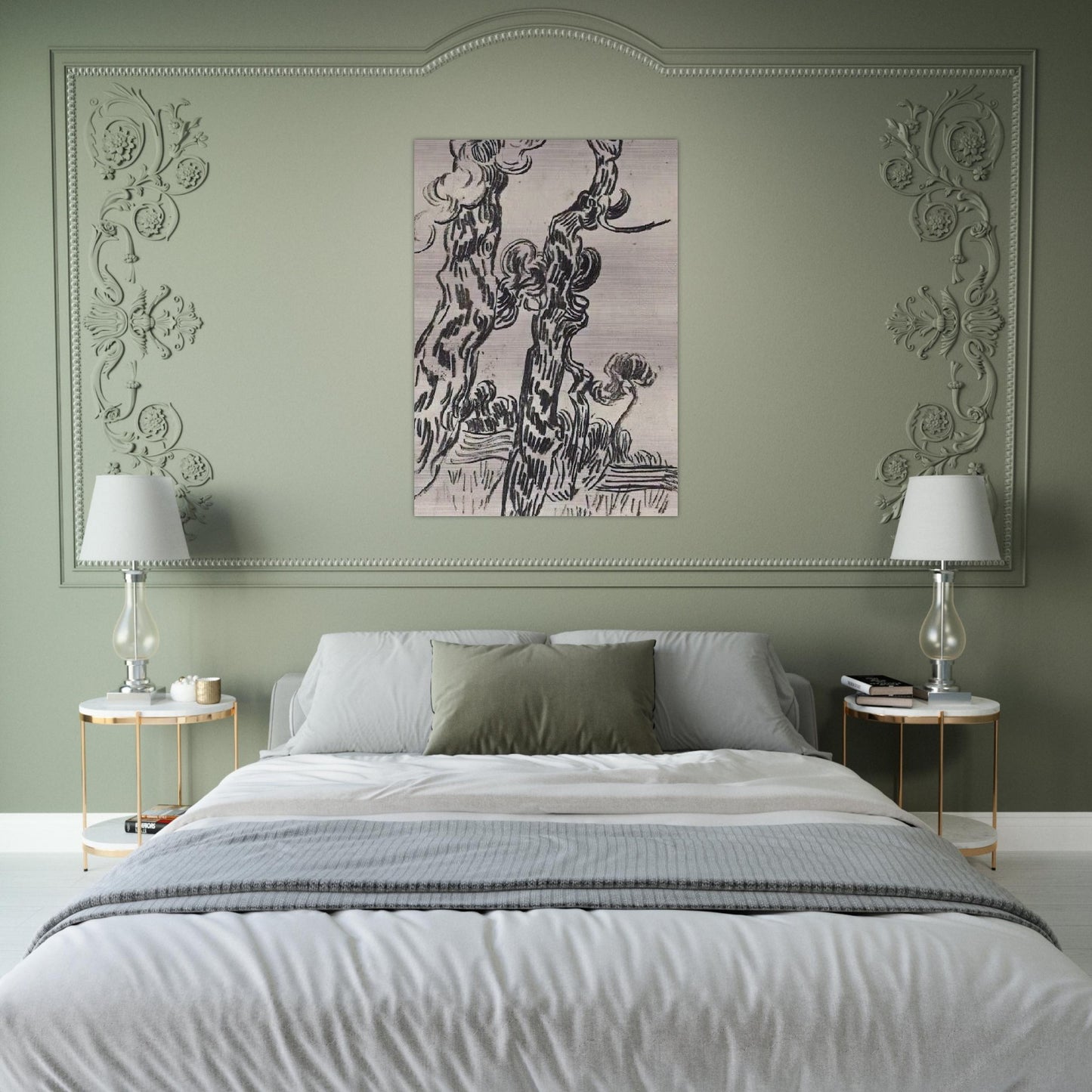 Two Pinetrees - Vincent van Gogh Brushed Aluminum Print - 70x100 cm / 28x40 inches | Vincent van Gogh Aluminum Print | Vincent van Gogh Prints