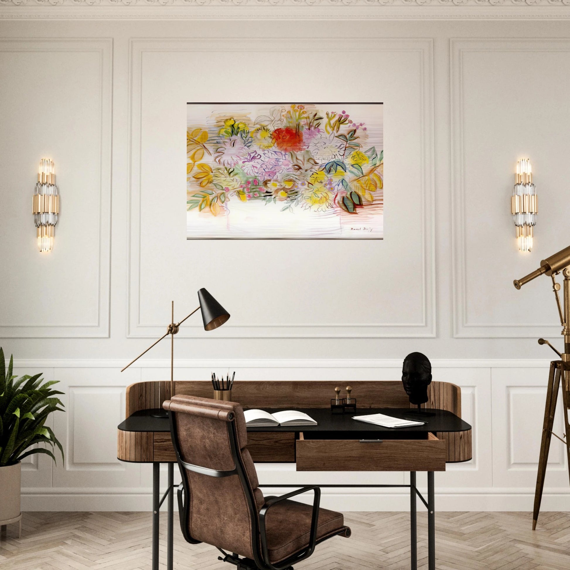 BOUQUET OF FLOWERS - Raoul Dufy Brushed Aluminum Print - 70x100 cm / 28x40 inches | Raoul Dufy Aluminum Print | Raoul Dufy Prints