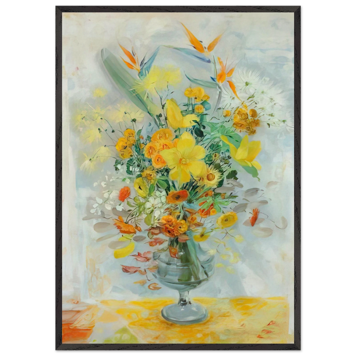 Yellow Lily - Post-Impressionism - Le Pho 70x100 cm / 28x40 inches Framed Art Print – Black Wooden Frame