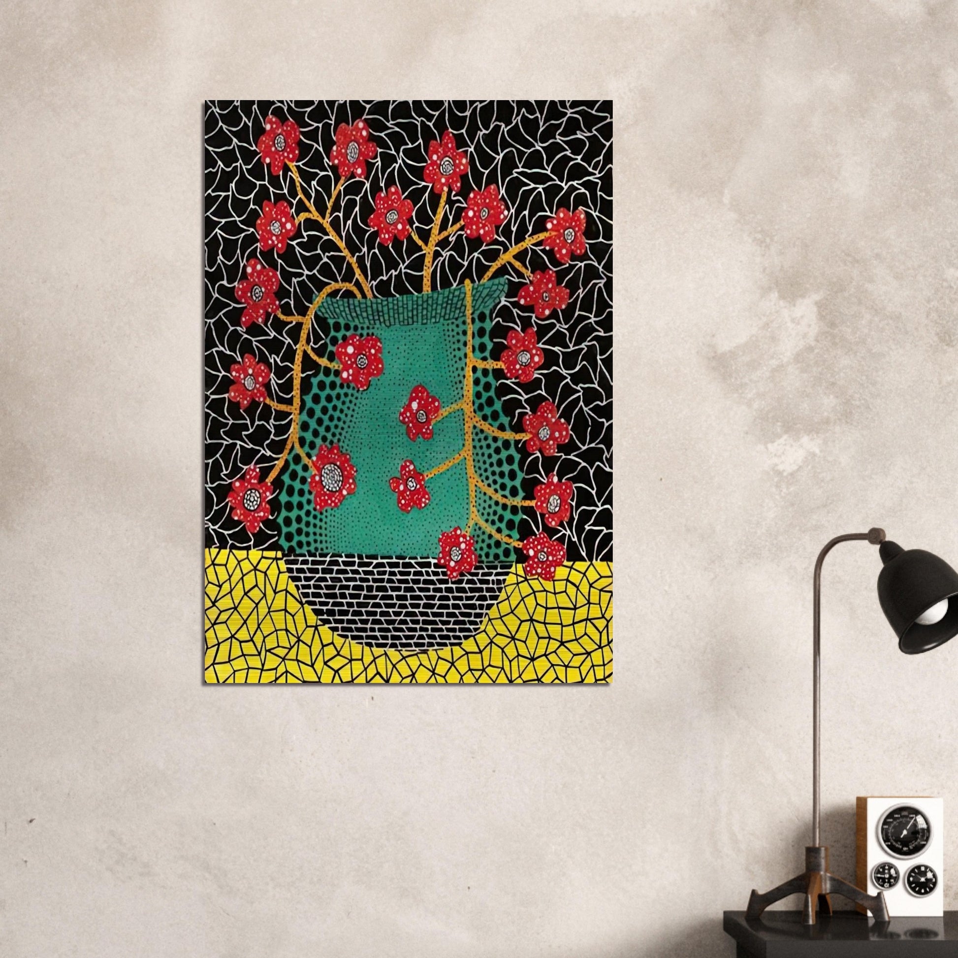 FLOWERS 1983 - Yayoi Kusama Brushed Aluminum Print - 70x100 cm / 28x40 inches | Yayoi Kusama Aluminum Print | Yayoi Kusama Prints