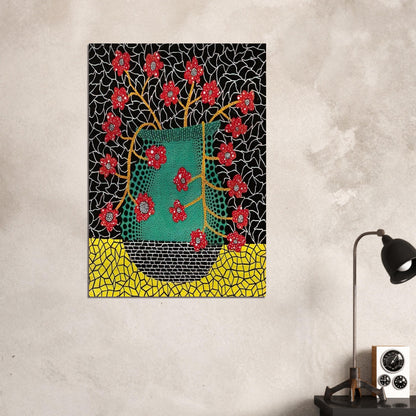 FLOWERS 1983 - Yayoi Kusama Brushed Aluminum Print - 70x100 cm / 28x40 inches | Yayoi Kusama Aluminum Print | Yayoi Kusama Prints