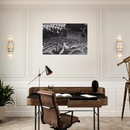 THE 2ND DAY OF THE CREATION - MC Escher Brushed Aluminum Print - 70x100 cm / 28x40 inches | MC Escher Aluminum Print | MC Escher Prints