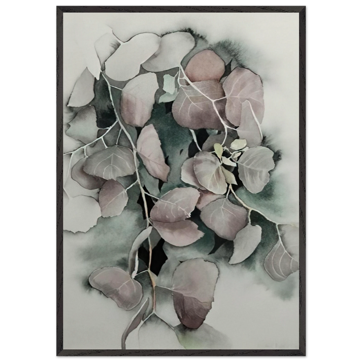 Autumn Leaves - Eyvind Earle 70x100 cm / 28x40 inches Framed Art Print – Black Wooden Frame