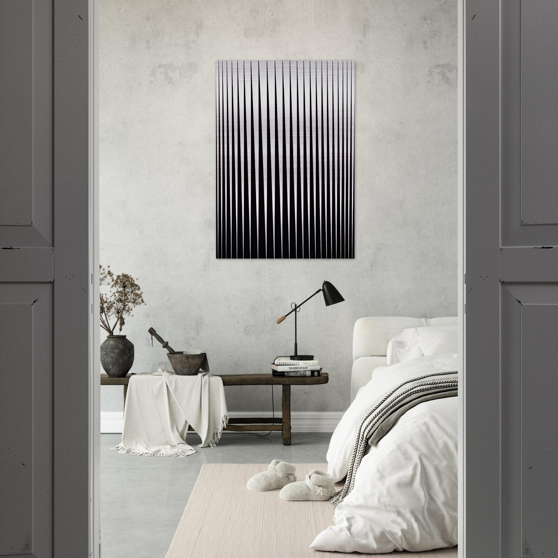 BREATHE 1966 - Bridget Riley Brushed Aluminum Print - 70x100 cm / 28x40 inches | Bridget Riley Aluminum Print | Bridget Riley Prints