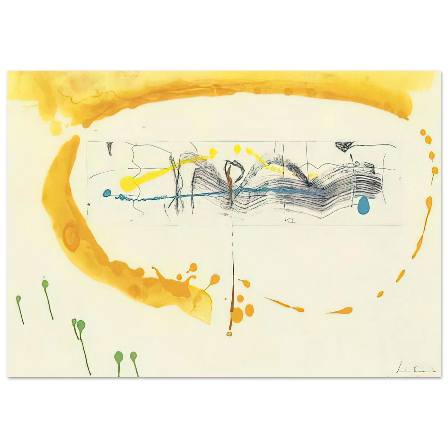 Helen Frankenthaler - Making Music - 2000 Wall art - 15x20 cm / 6x8 inches - Premium Wooden Framed Poster With Fine Art Paper-canvas - White frame