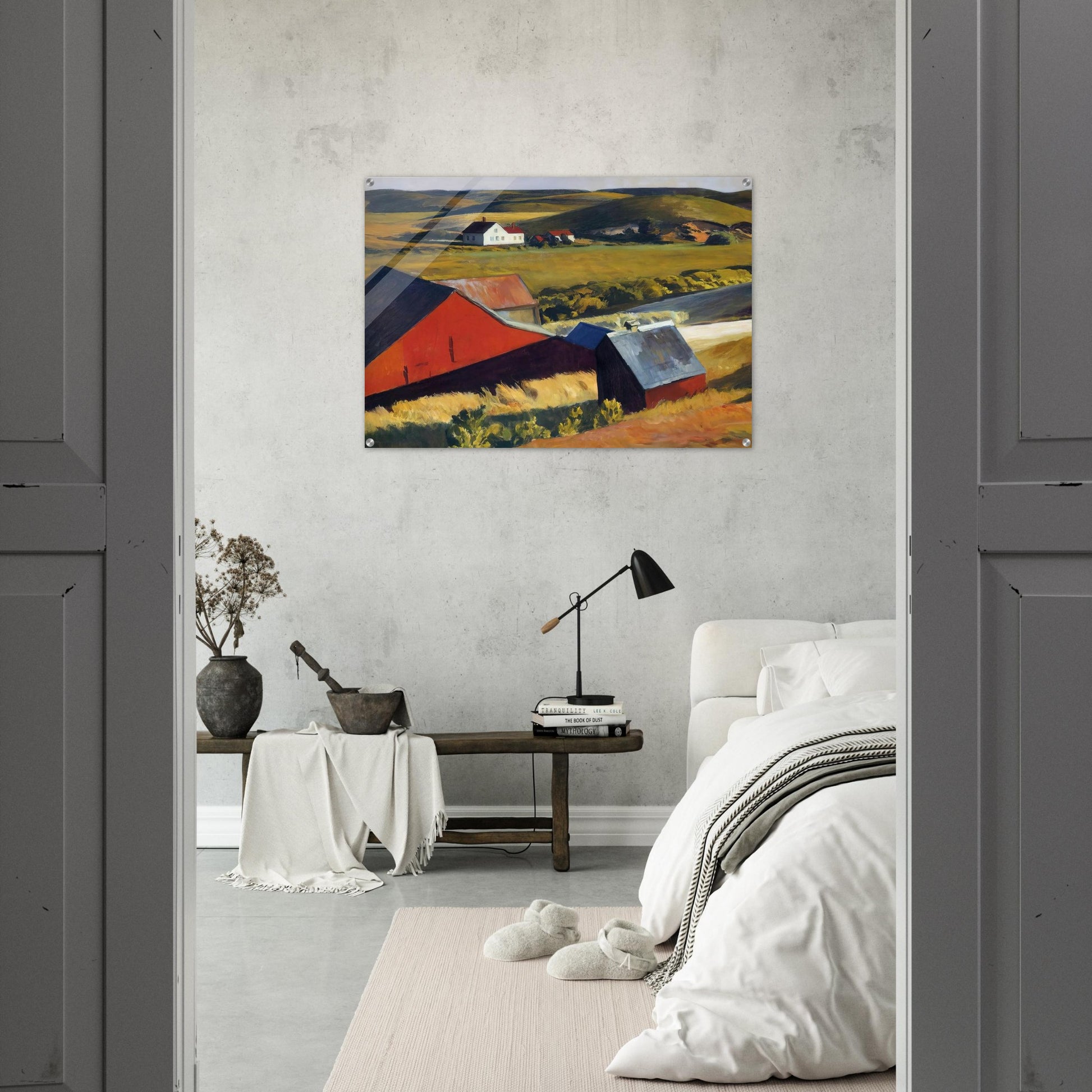 Cobbs Barns and Distant Houses - Edward Hopper Acrylic Print - 70x100 cm / 28x40″ inches