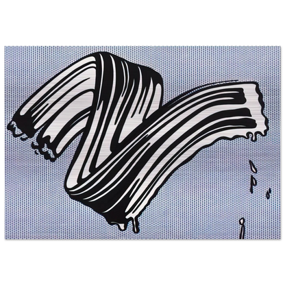 WHITE BRUSHSTROKE I 1965 - Roy Lichtenstein Brushed Aluminum Print - 70x100 cm / 28x40 inches | Roy Lichtenstein Aluminum Print | Roy Lichtenstein Prints