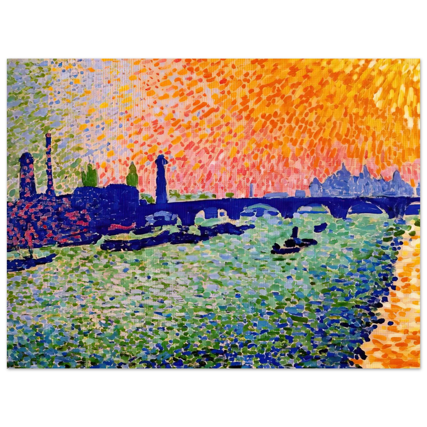 Andre Derain - THE BRIDGE VIEW ON THE RIVER 1905  75x100 cm / 30x40inches Fine Art Poster