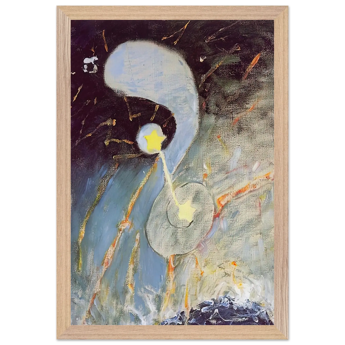 Hilma af Klint - CHAOS NR 2 1906 Wall art - 70x100 cm / 28x40 Inches - Premium Wooden Framed Poster With Fine Art Paper - White frame