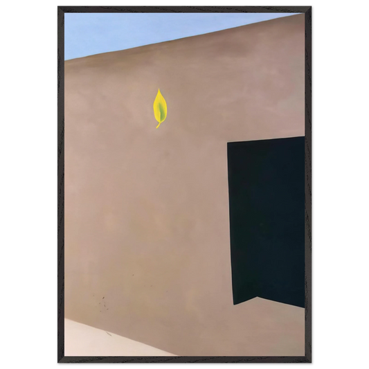 Patio Door with Green Leaf - Georgia OKeeffe 70x100 cm / 28x40 inches Framed Art Print – Black Wooden Frame
