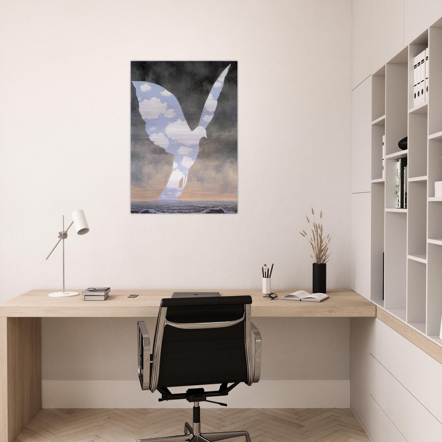 THE BIG FAMILY 1963 - Rene Magritte Brushed Aluminum Print - 70x100 cm / 28x40 inches | Rene Magritte Aluminum Print | Rene Magritte Prints