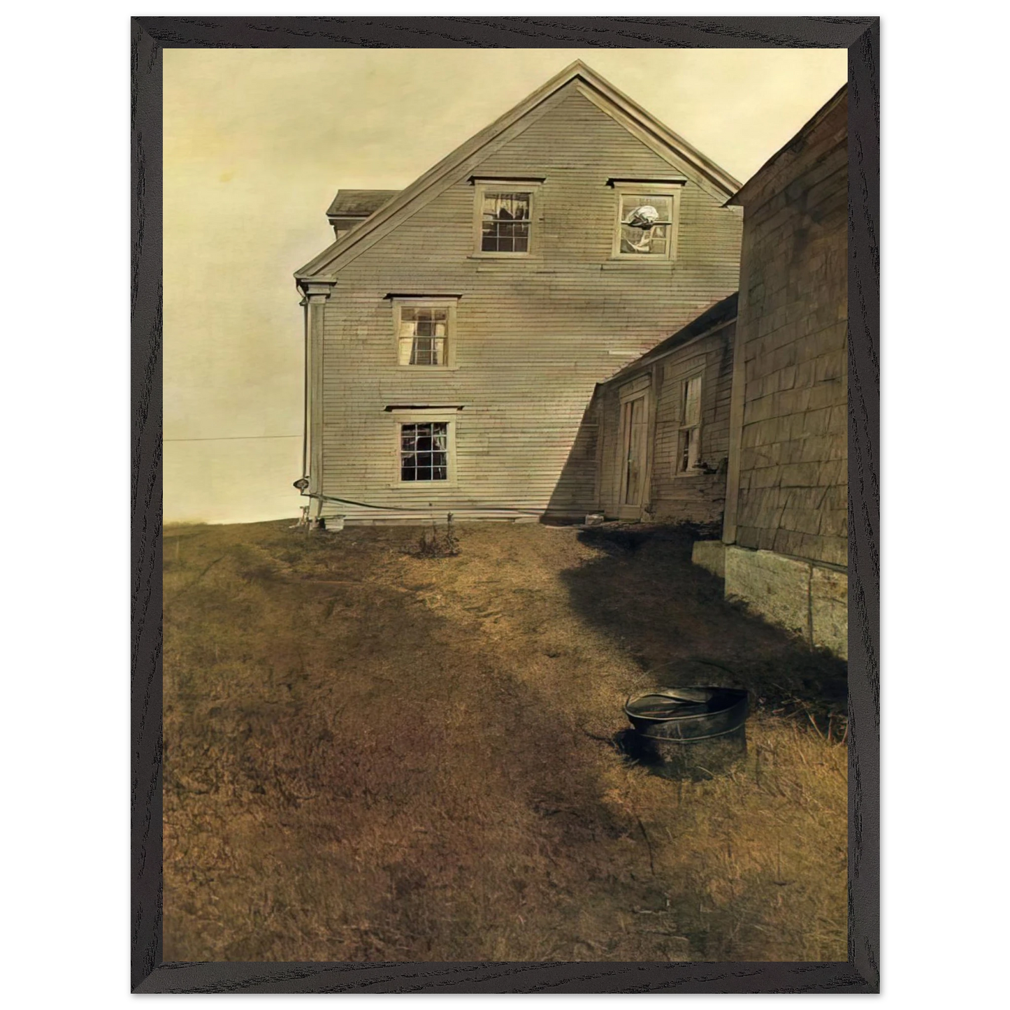 Andrew Wyeth - WEATHERSIDE Wall Art - 21x29.7 cm / 8x12" - Premium Wooden Framed Poster With Fine Art Paper-canvas - Wood frame