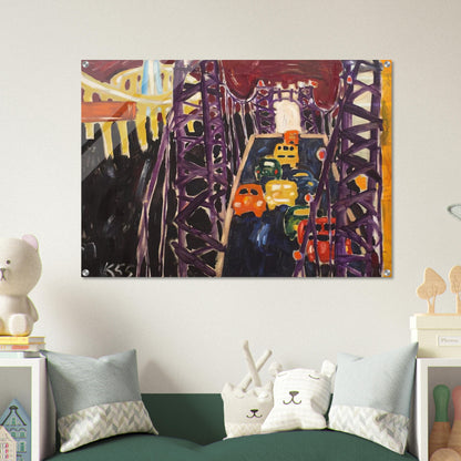 George Washington Bridge, with Cars - Allan Kaprow Acrylic Print - 70x100 cm / 28x40″ inches | Allan Kaprow Wall Art | Allan Kaprow Prints