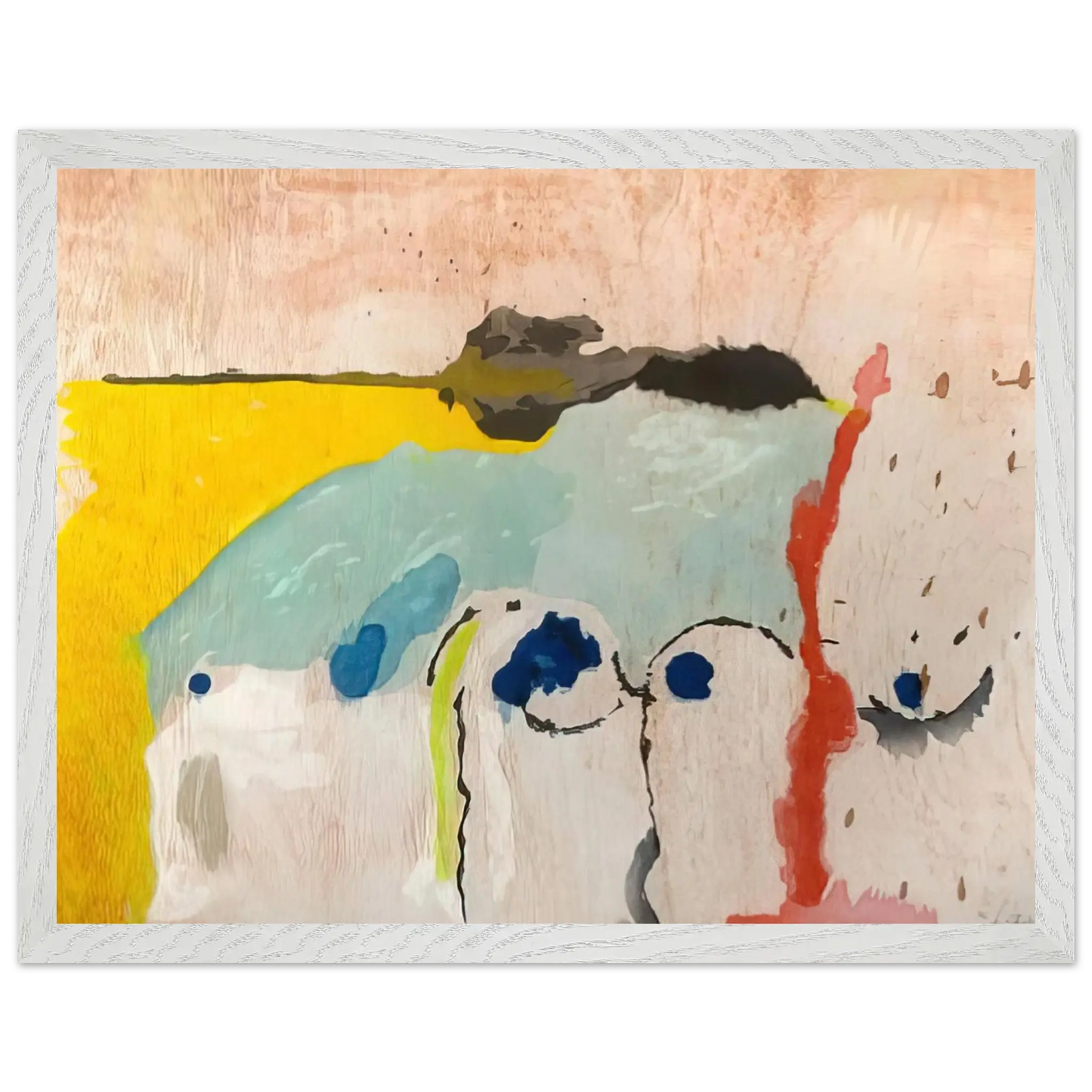 Helen Frankenthaler - Tales of Genji I - 1998 Wall art - 45x60 cm / 18x24 Inches - Premium Wooden Framed Poster With Fine Art Paper - Black frame