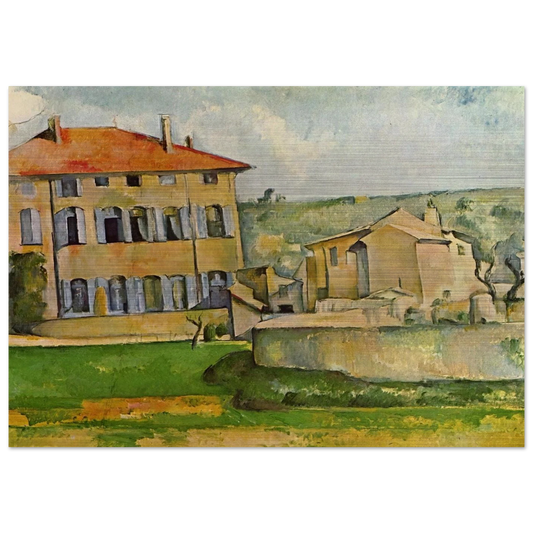 House and Farm at Jas de Bouffan - Paul Cézanne Brushed Aluminum Print - 70x100 cm / 28x40 inches | Paul Cézanne Aluminum Print | Paul Cézanne Prints