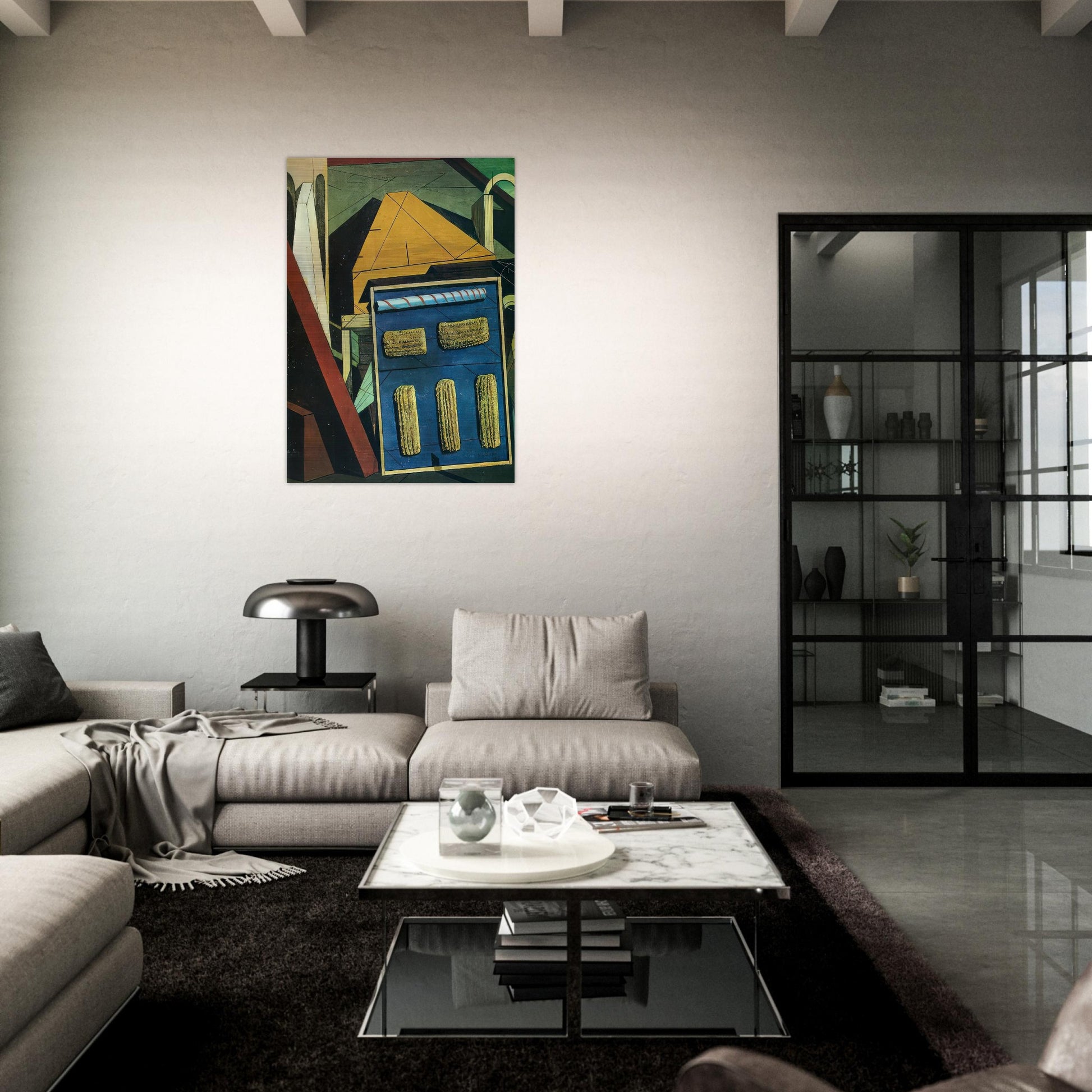 THE GENTLE AFTERNOON 1916 - Giorgio de Chirico Brushed Aluminum Print - 70x100 cm / 28x40 inches | Giorgio de Chirico Aluminum Print | Giorgio de Chirico Prints