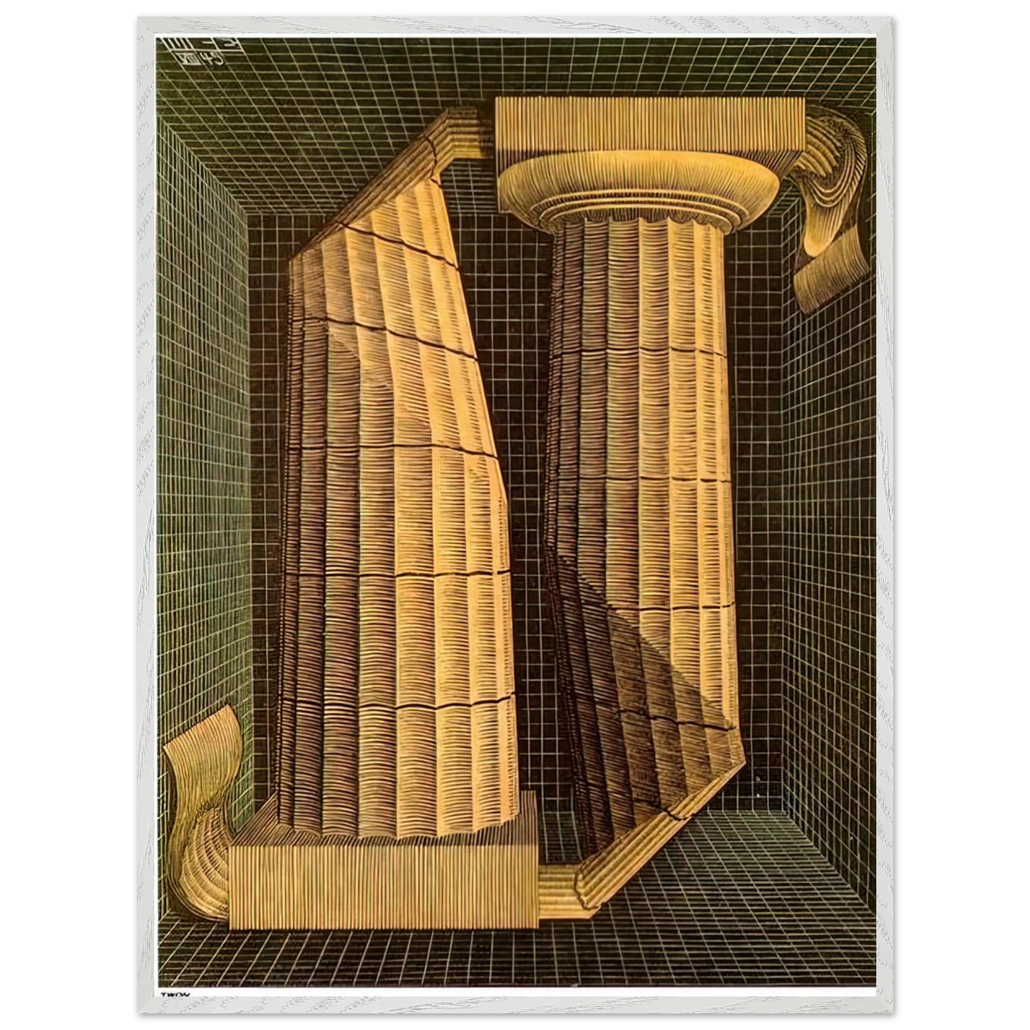 MC Escher - DORIC COLUMNS Wall Art - 60x80 cm / 24x32 inches - Fine Art Poster-canvas - -
