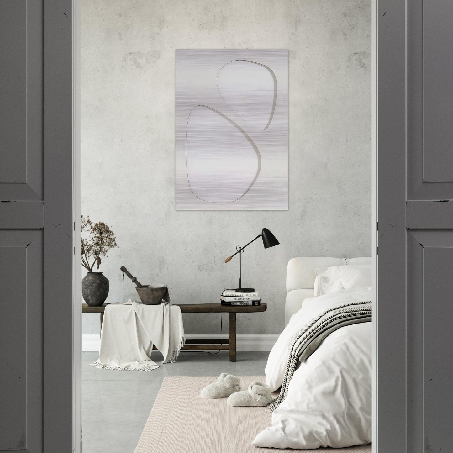 Volume bianco - 1959 - Dadamaino Brushed Aluminum Print - 70x100 cm / 28x40 inches | Dadamaino Aluminum Print | Dadamaino Prints