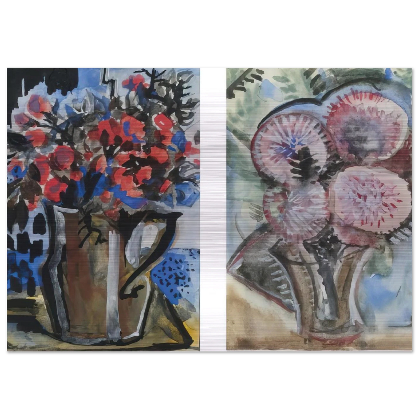Still Life - Expressionism - Natalia Goncharova Brushed Aluminum Print - 70x100 cm / 28x40 inches | Natalia Goncharova Aluminum Print | Natalia Goncharova Prints