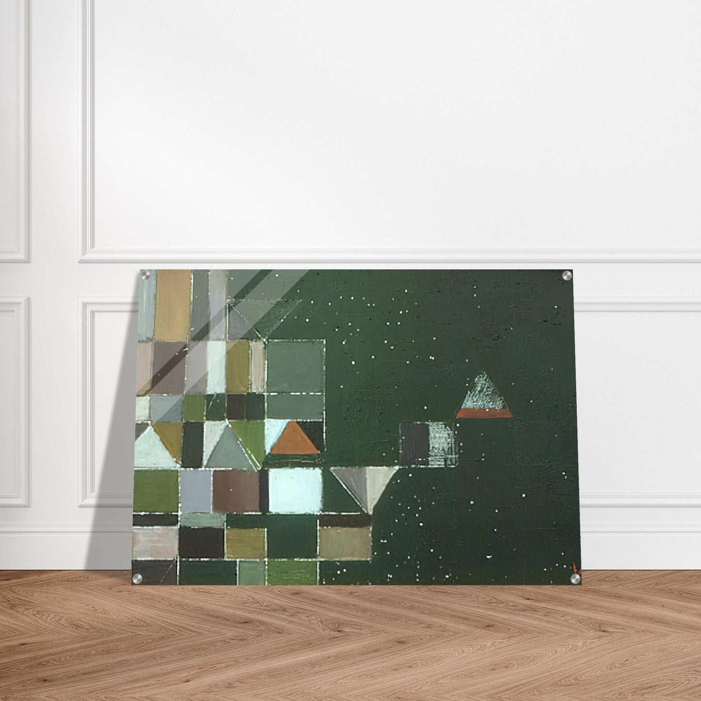 Square Motif Green  Lilac - 1948 - Victor Pasmore Acrylic Print - 70x100 cm / 28x40″ inches