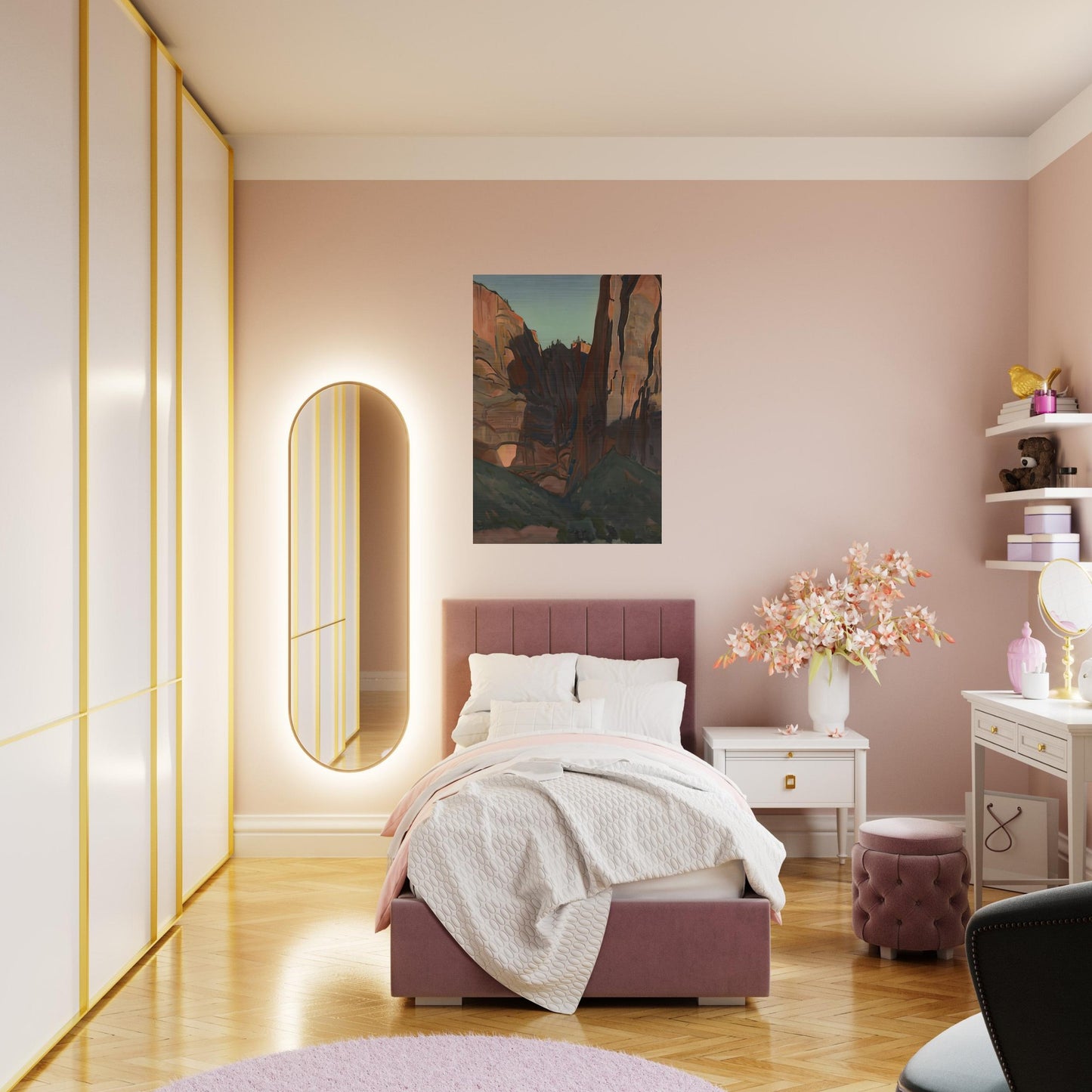 NOTCH IN THE WALL ZION NATIONAL PARK AUGUST 1933 1933 - Maynard Dixon Brushed Aluminum Print - 70x100 cm / 28x40 inches | Maynard Dixon Aluminum Print | Maynard Dixon Prints