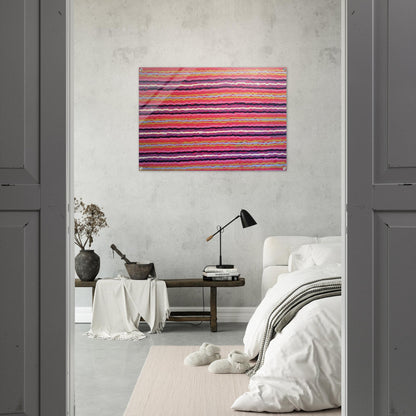 Spear Dreaming, South of Naperby - 1995 - Clifford Possum Tjapaltjarri Acrylic Print - 70x100 cm / 28x40″ inches