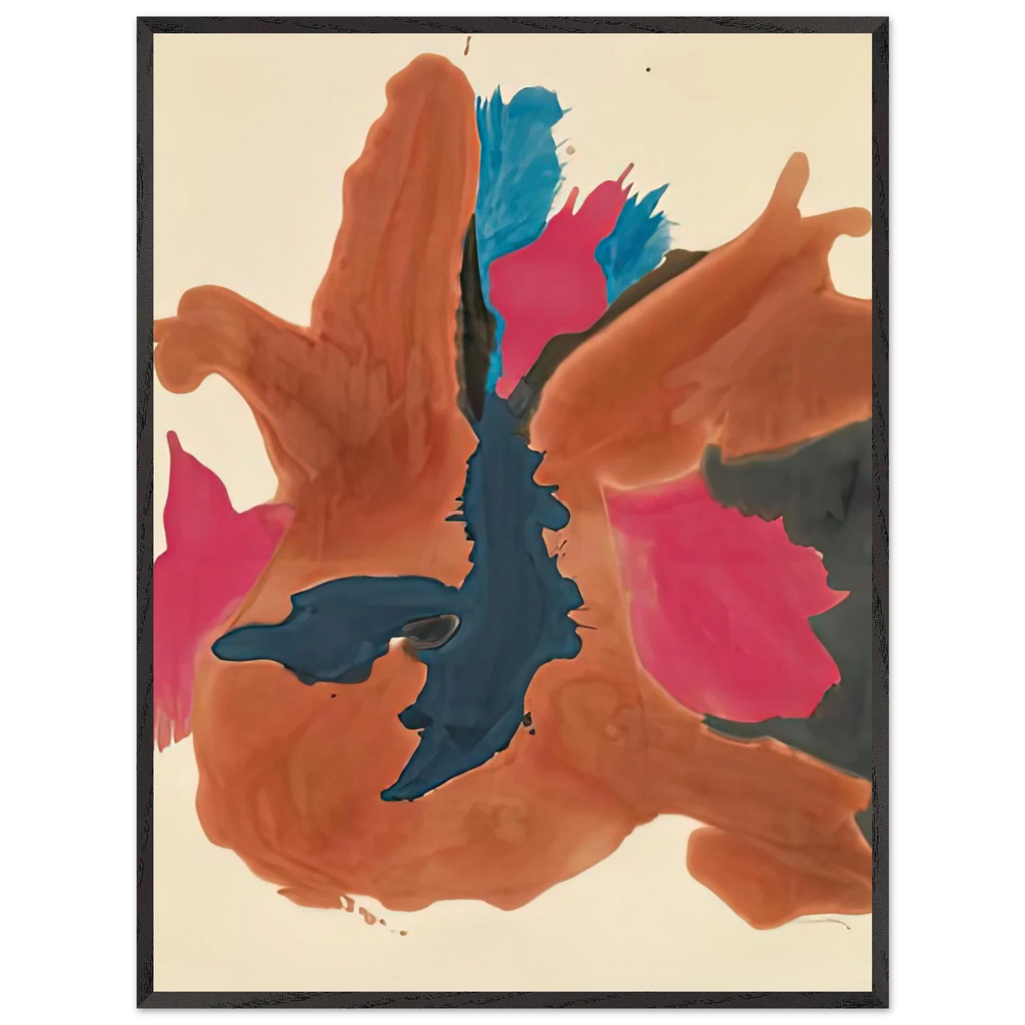 Helen Frankenthaler - Pink Lady, 1963- Wall Art - 30x40 cm / 12x16 inches - Premium Wooden Framed Poster With Fine Art Paper-canvas - White frame