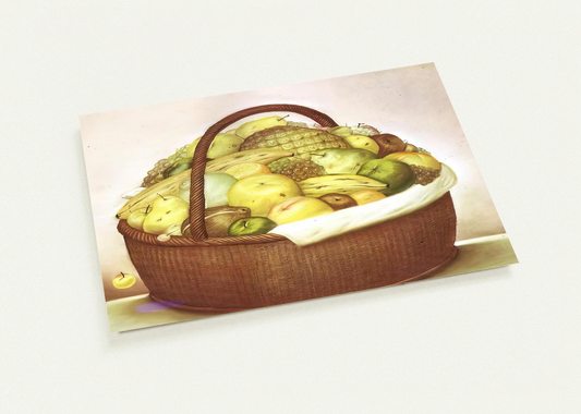 FRUIT BASKET By Fernando Botero Pack of 10 Post Cards | Fernando Botero Post Cards | A6 (10.5 x 14.8 cm) - 4.1 x 5.8 inches