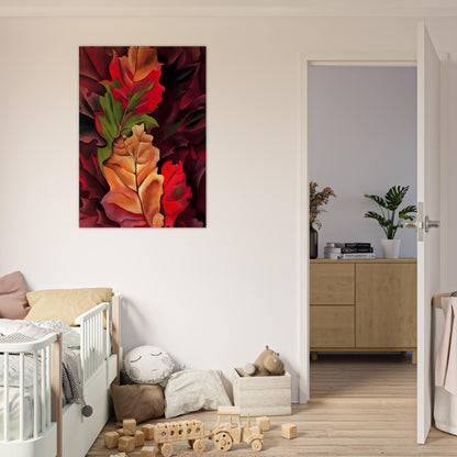 Autumn Leaves - Lake George, N.Y. - Georgia O'Keeffe Brushed Aluminum Print - 70x100 cm / 28x40 inches | Georgia O'Keeffe Aluminum Print | Georgia O'Keeffe Prints