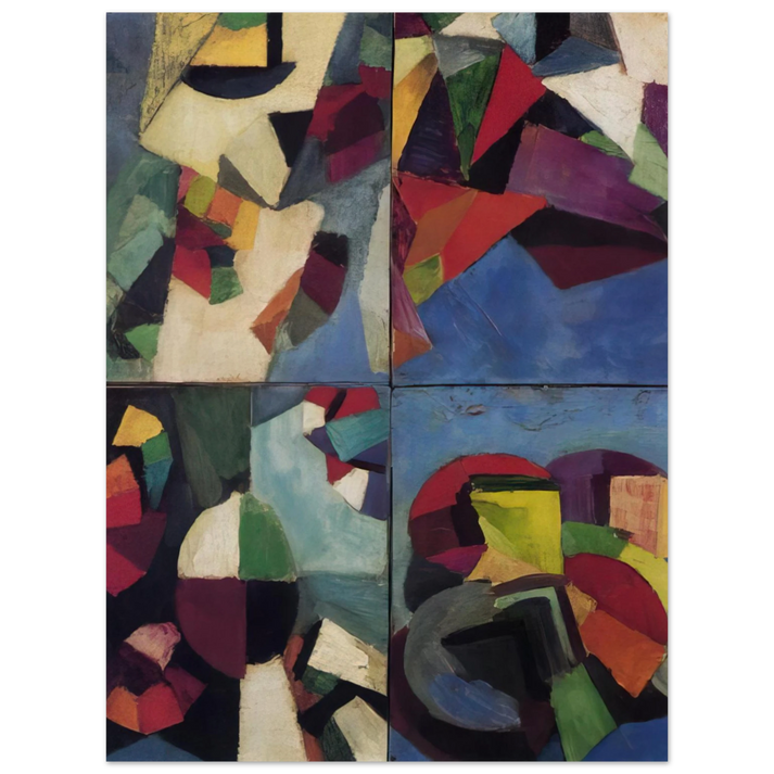 Morgan Russell - Four Part Synchromy, Number 7 - 1915  75x100 cm / 30x40inches Fine Art Poster