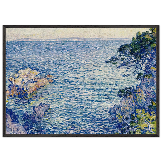 THE POINT OF ROSSIGNOL 1904 - Theo van Rysselberghe 70x100 cm / 28x40 inches Framed Art Print – Black Wooden Frame