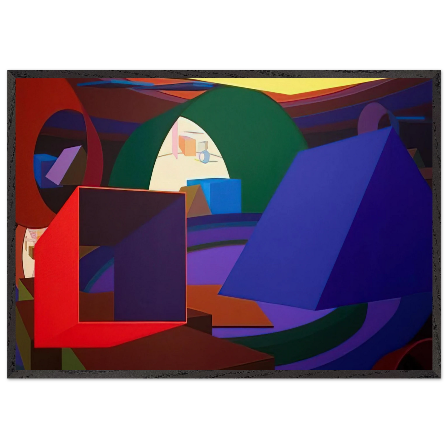 Orion II - Al Held 70x100 cm / 28x40 inches Framed Art Print – Black Wooden Frame